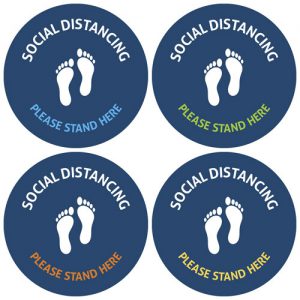 Covid-19 Round Laminated Anti-Slip Floor Vinyl - Set Of 8-II